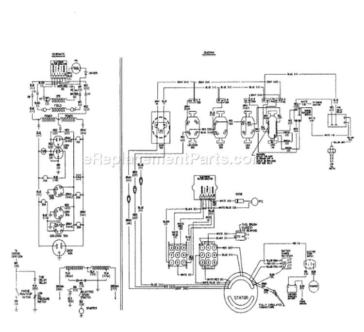 Page J Diagram and Parts List for 9374-1  Briggs and Stratton Generator